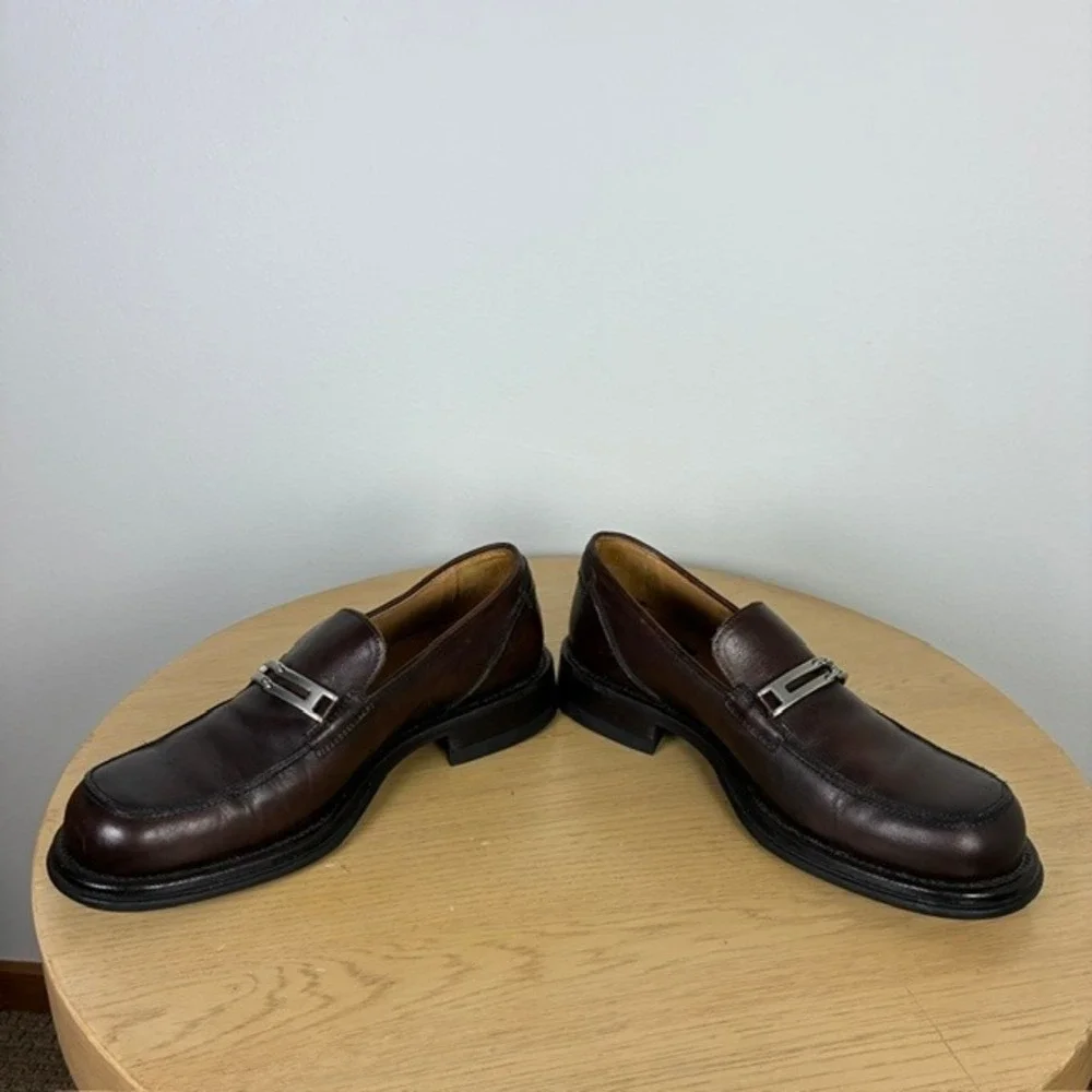 Rocco Bucci Leather Square Toe Bit Loafers Men's 9 Quiet Luxury Preppy Fall